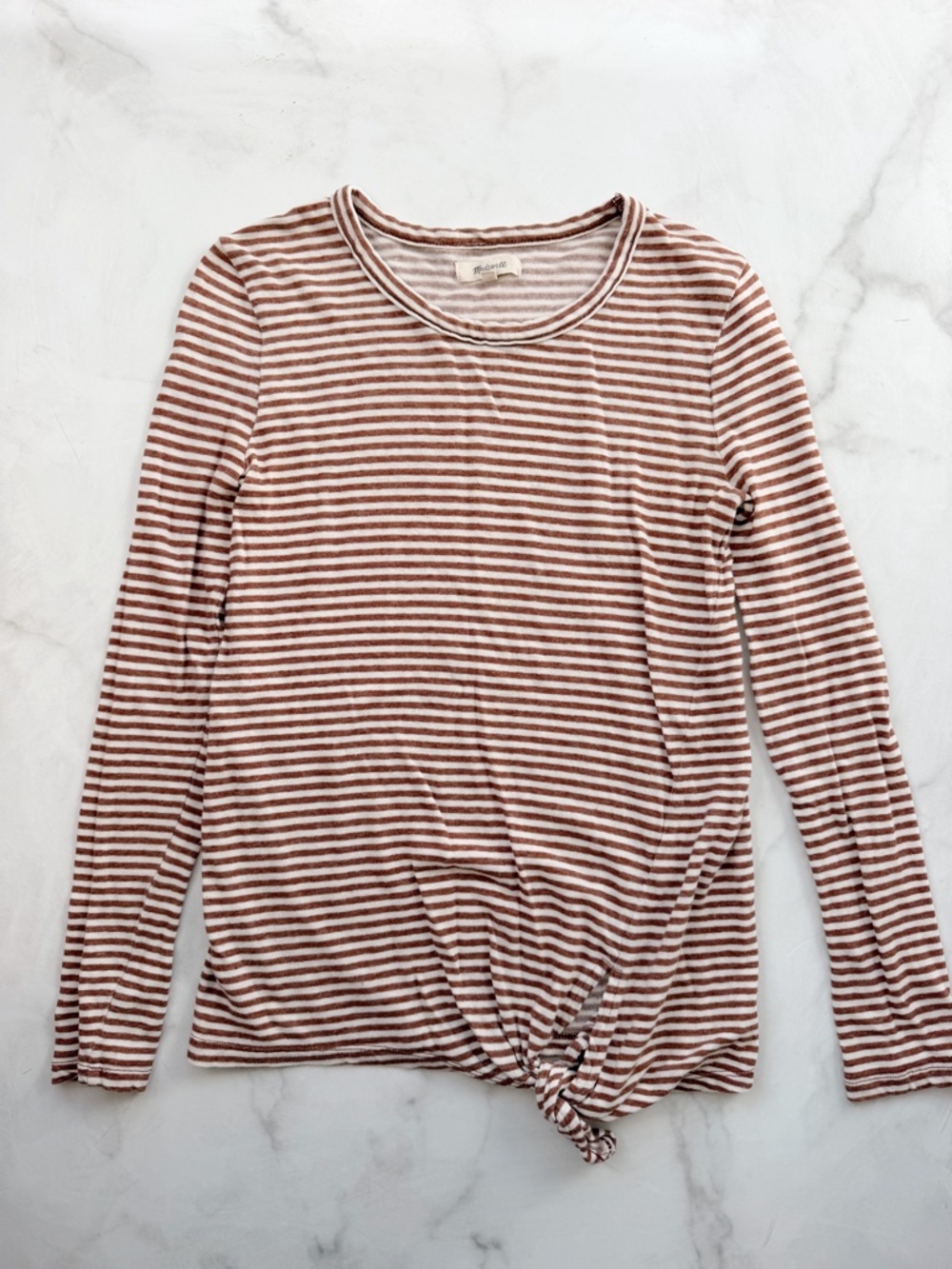 Madewell Striped Long Sleeve with Tie Detail - Women's Size Small